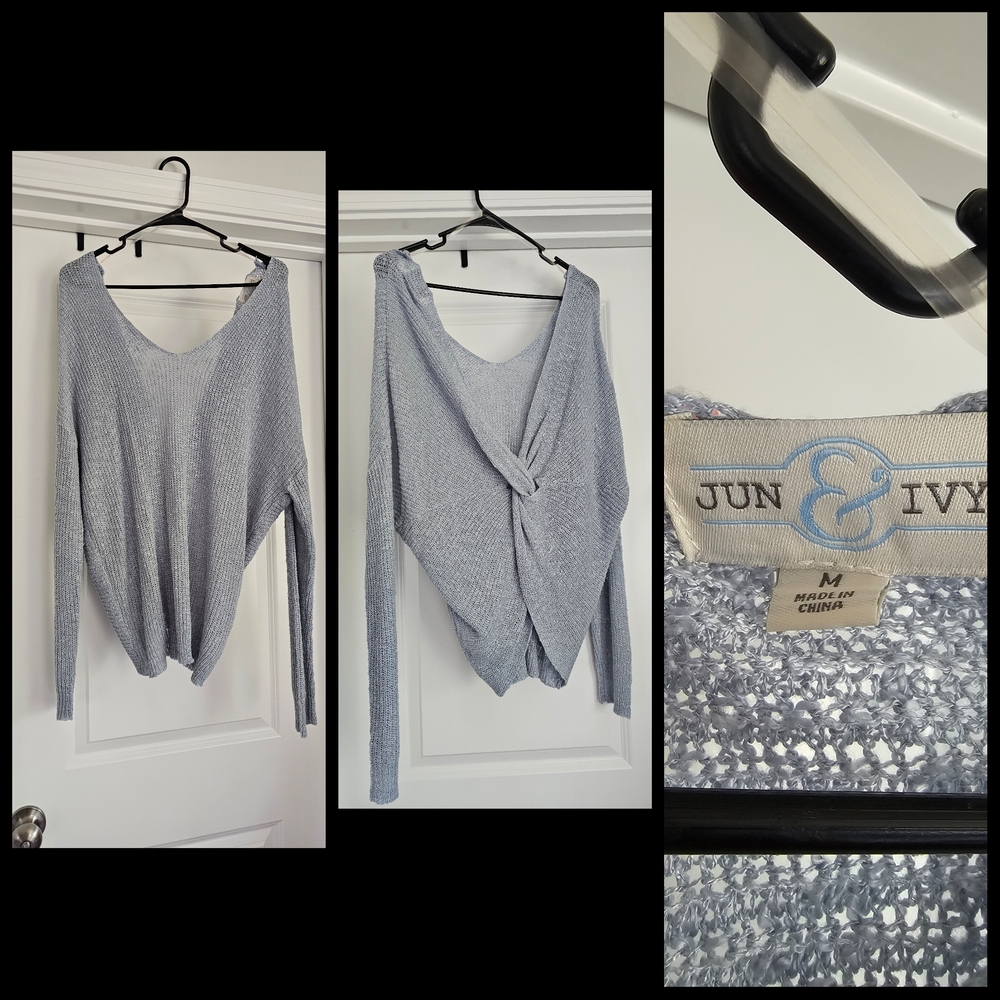 Off-the-Shoulder Sweater in Light Blue